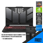 ASUS TUF Gaming A17 (2022) FA707RE-HX042W Laptop (Mecha Gray | 17.3” FHD | Ryzen 7 6800H | 8GB DDR5 | 1TB SSD | RTX 3050 Ti | Windows 11 Home | TUF Gaming Backpack