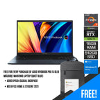 Asus Vivobook Pro 15 OLED M6500QE-MA013WS Laptop (Quiet Blue) | 15.6" 2.8K | Ryzen™ 7 5800H | 16GB DDR4 | 512 GB SSD | RTX™ 3050 Ti | Windows 11 Home | MS Office Home & Student 2021 | ASUS BP1504 Casual Backpack