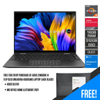 Asus Zenbook 14 Flip OLED UN5401RA-KU095WS Laptop (Jade Black) | 14" 4K (3840 x 2400) OLED | Ryzen™ 9 6900HX | 16GB LPDDR5 RAM | 512GB SSD | AMD Radeon™ Graphics | Windows 11 Home | MS Office Home & Student 2021 | Asus Sleeve