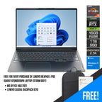 Lenovo Ideapad 5 Pro 16ARH7 82SN000BPH  Laptop (Storm Grey) | 16" 2.6k | Ryzen 5 6600HS | 16GB RAM DDR5 |1 TB SSD | RTX 3050 Ti | Windows 11 Home |  MS Office Home & Student 2021 + Lenovo Casual Backpack B210
