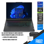 Lenovo Legion Pro 7 16IRX8H 82WQ0023PH Gaming Laptop (Onyx Grey) | 16" WQXGA (2560x1600) IPS | i9-13900HX | 32GB RAM | 1TB SSD | RTX 4080 | Windows 11 Home + MS Office H & S 2021 + Legion Active Gaming Backpack + Arkdesk Series Manual Cranking Desk
