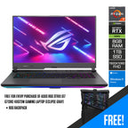 Asus ROG Strix G17 G713RC-HX073W Gaming Laptop (Eclipse Gray) | 17” FHD (1920x1080) | Ryzen 7 6800H | 8GB RAM | 1TB SSD | RTX 3050 | Windows 11 Home | ROG Backpack