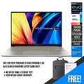 Asus Vivobook S 14X OLED S5402ZA-M9189WS Laptop (Sand Grey) | 14.5" (2880 x 1800) | i5 12500H | 16GB RAM DDR4 | 512 GB SSD | Intel Iris Xe Graphics | Windows 11 Home | MS Office Home & Student 2021 | Asus BP1504 Casual Backpack