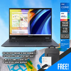 Asus Vivobook S 14 Flip TP3402ZA-LZ353WS Laptop (Quiet Blue) | 14" (1920x1200) | i7-12700H | 16GB RAM | 1TB SSD | Intel Iris Xe Graphics | Windows 11 Home | MS Office Home & Student 2021 | Asus BP1504 Casual Backpack