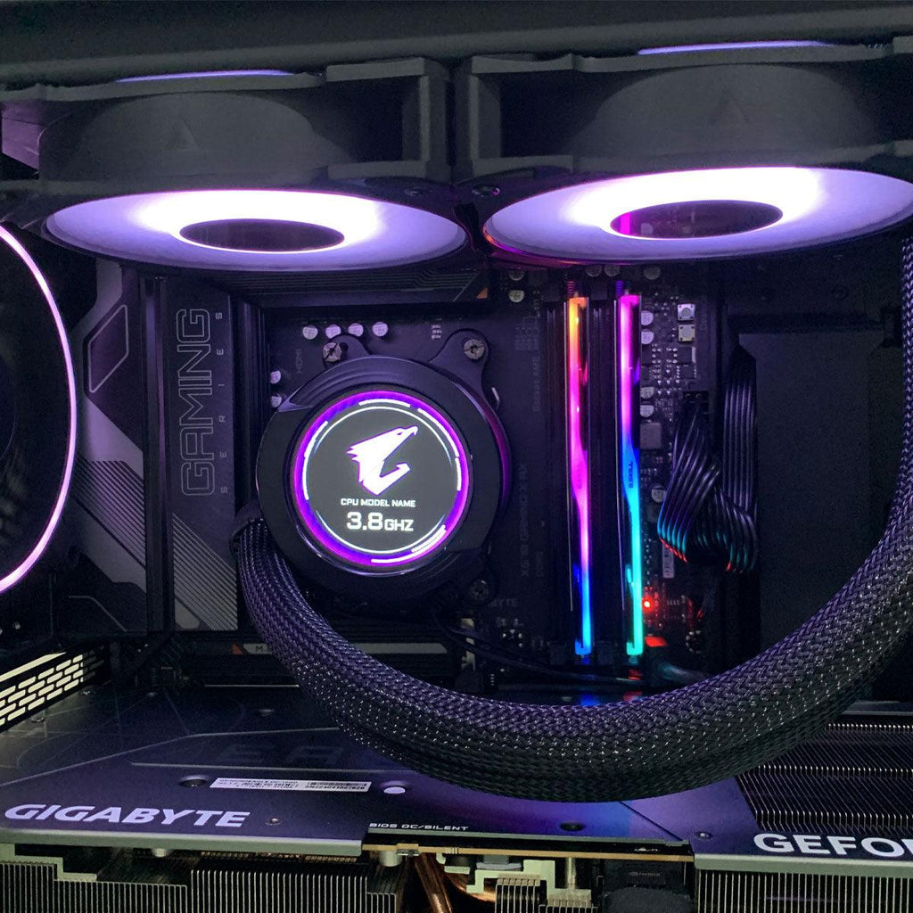 Ultra Razer Tomahawk gaming desktop in a black mid-tower case with green Razer logo, visible RGB fans, GeForce RTX 4080, 32GB RAM, 1TB SSD, 1TB HDD, and Windows 11 Home callouts