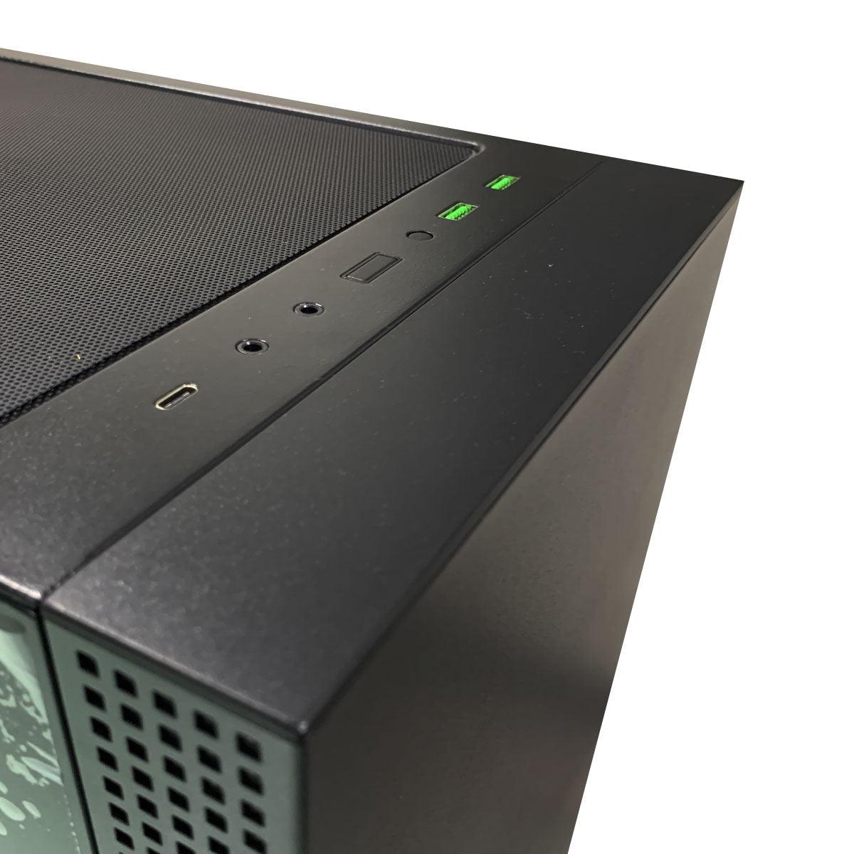 Ultra Razer Tomahawk gaming desktop in a black mid-tower case with green Razer logo, visible RGB fans, GeForce RTX 4080, 32GB RAM, 1TB SSD, 1TB HDD, and Windows 11 Home callouts