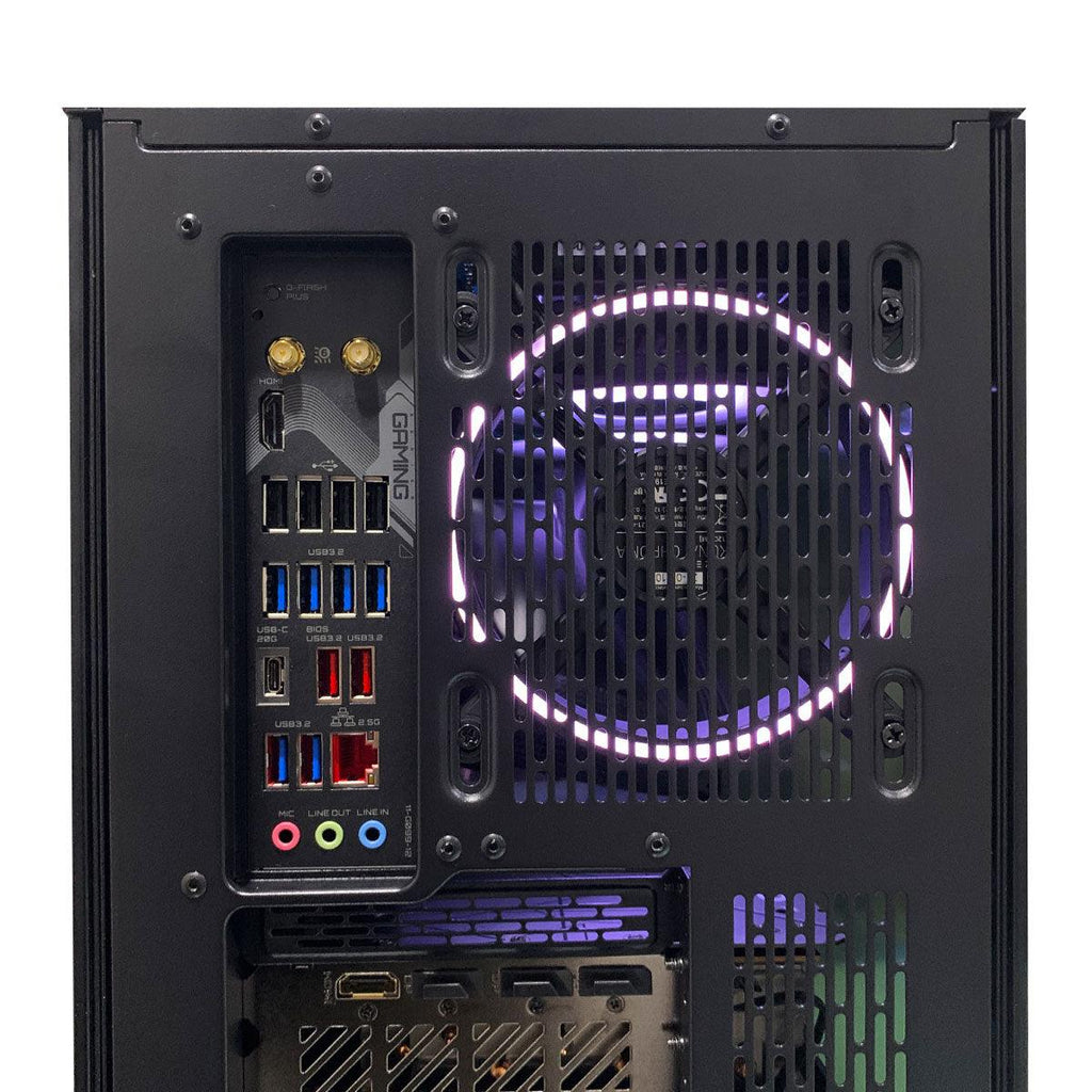 Ultra Razer Tomahawk gaming desktop in a black mid-tower case with green Razer logo, visible RGB fans, GeForce RTX 4080, 32GB RAM, 1TB SSD, 1TB HDD, and Windows 11 Home callouts