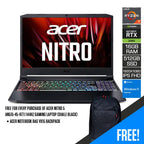 Nitro 5 AN515-45-R77J gaming laptop front view showing 15.6 inch 144Hz IPS display