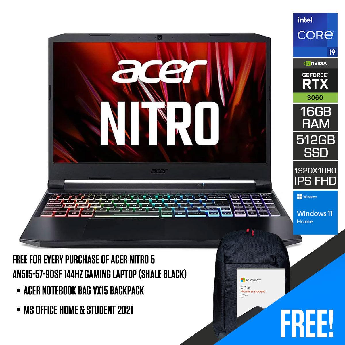 Acer Nitro 5 AN515-57 Gaming Laptop | Intel Core i9-11900H | RTX 3060 | 16GB DDR4 | 512GB SSD | 15.6" FHD 144Hz | Windows 11