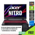 Acer Nitro 5 AN515-46 Gaming Laptop | AMD Ryzen 7 6800H | RTX 3070 8GB | 16GB DDR5 | 512GB SSD | 15.6" QHD 165Hz | Wi-Fi 6E | Windows 11
