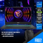 MSI Cyborg 15 A12VE-444PH Gaming Laptop | 15.6" FHD (1920x1080) | 144Hz IPS | i7 12650H | 8GB RAM | 512GB SSD | RTX 4050 | Windows 11 Home | MSI Essential Backpack