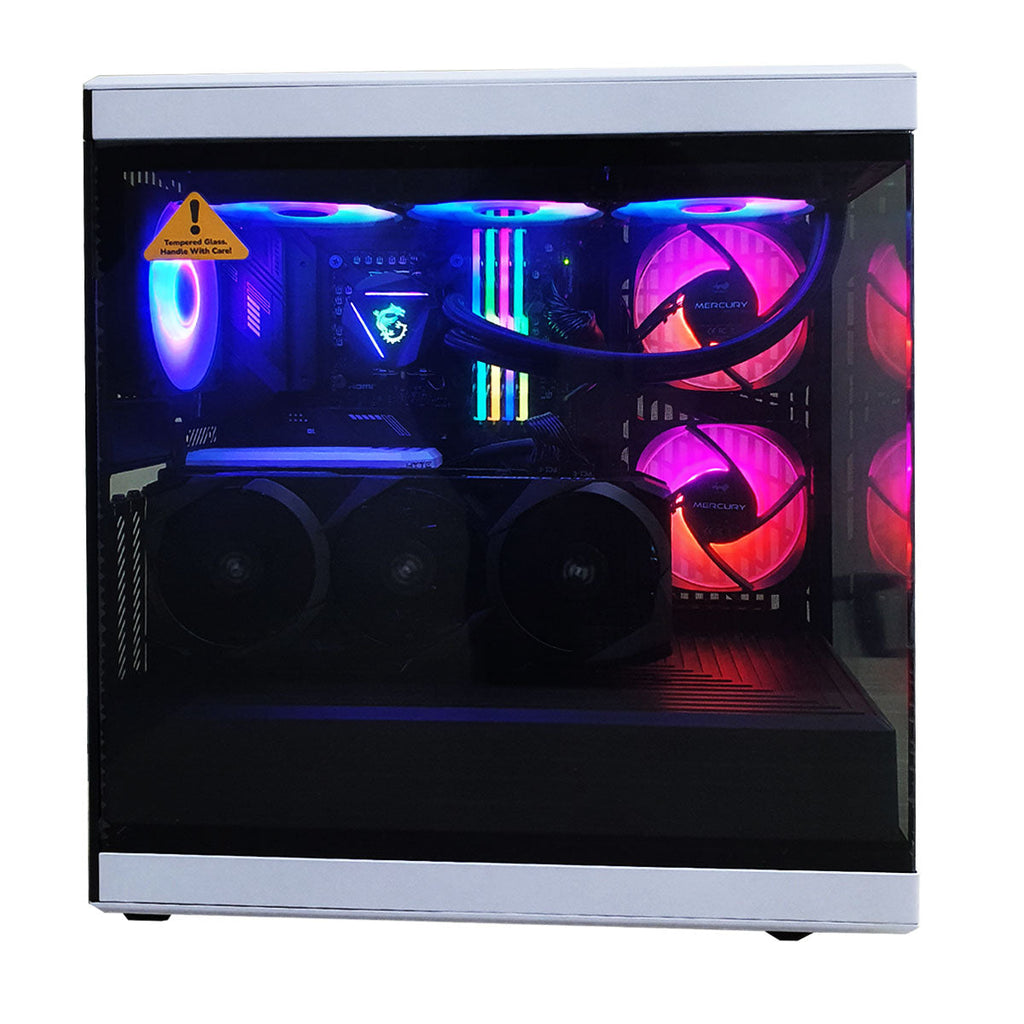 Optima Y40 Gaming PC showing installed 32GB RAM modules on motherboard