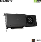 Gigabyte RTX 3090 Turbo 24G graphics card back view showing robust cooling fan