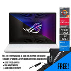 Asus ROG Zephyrus G14 GA402RJ-L8035WS Gaming Laptop (Moonlight White Anime Matrix) | 14" QHD | Ryzen™ 9 6900HS | 16GB RAM DDR5 | 1TB M.2 SSD | RX 6700S | Windows 11 Home | MS Office H&S 2021 | G14 Sleeve (2022) | ROG Impact Mouse