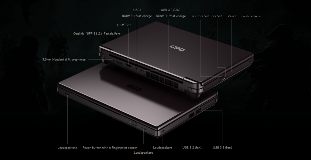GPD Win Max 2 2023 AMD Ryzen 7 7840U 10.1" WQXGA QHD+ (2560x1600) IPS 64GB RAM LPDDR5X-7500MT/S 2TB SSD AMD Radeon 780M Graphics (RDNA3) Windows 11 Handheld Gaming PC + Win Max 2 Protection Case
