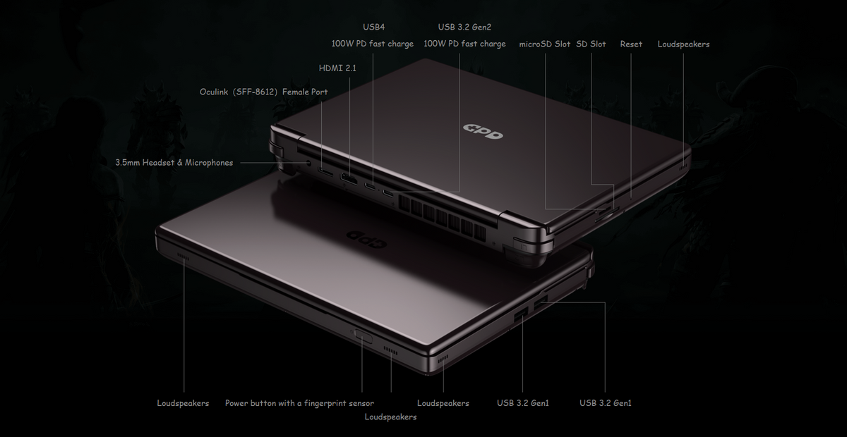 GPD Win Max 2 2023 AMD Ryzen 7 7840U 10.1" WQXGA QHD+ (2560x1600) IPS 64GB RAM LPDDR5X-7500MT/S 2TB SSD AMD Radeon 780M Graphics (RDNA3) Windows 11 Handheld Gaming PC + Win Max 2 Protection Case
