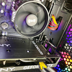 Interior components of IGaming RTX 4070 Super PC with Ryzen 5 5600 processor and sleek black case