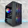 BIG SALE IGaming Ryzen 5 5600 gaming PC front view with RTX 4070 Super and Dark Phantom NX200M case