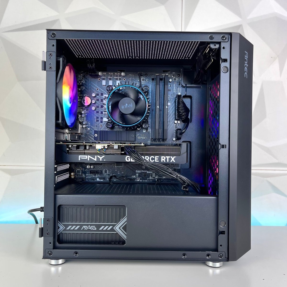 Gaming PC Ryzen 5 5600 with black Dark Phantom NX200M chassis and RTX 4070 Super graphics card shown