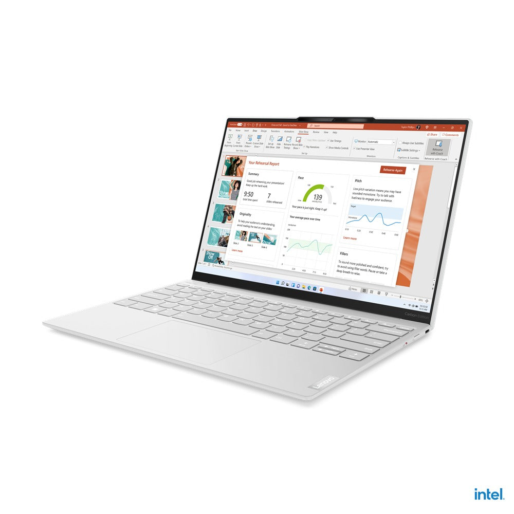 Lenovo Yoga Slim 7 Carbon 13IRP8 83AY002NPH Laptop (Moon White) | 13.3″ 2.5K (2560x1600) | i7 1360P | 16GB RAM | 1TB SSD | Intel Iris Xe Graphics | Windows 11 Home | MS Office Home & Student 2021 |  Yoga Sleeve
