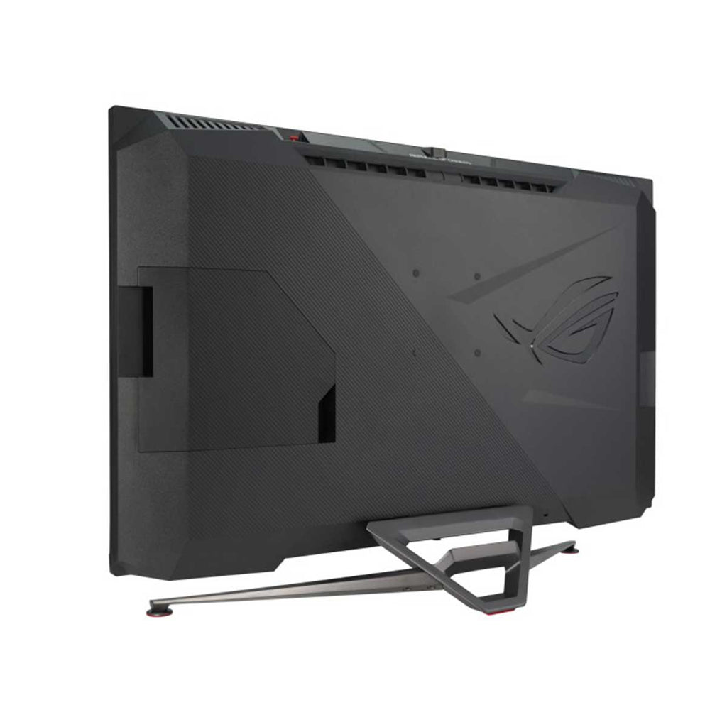 Front view of ASUS ROG Swift PG38UQ 38-inch 4K UHD gaming monitor with slim black bezels and angular desktop stand